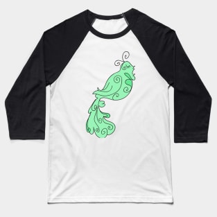 Fancy Green Bird Baseball T-Shirt